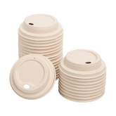 Wholesale Bagasse Sipper Dome Lid for 8 oz. Hot Cup - Natural - 500 ct