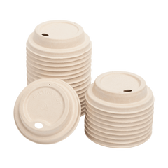 Wholesale Bagasse Sipper Dome Lid for 8 oz. Hot Cup - Natural - 500 ct