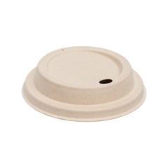 Wholesale Bagasse Sipper Dome Lid for 16 oz Hot Cup Natural - 500 ct