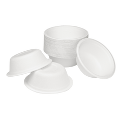Wholesale 12oz Compostable Bagasse Rice Bowls - 1,000 ct
