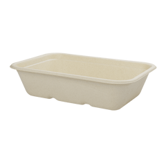 Wholesale 16oz Natural Bagasse Take Out Container, Rectangular - 500 ct