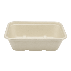 Wholesale 20oz Natural Bagasse Take Out Container, Rectangular - 500 ct
