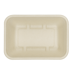 Wholesale 20oz Natural Bagasse Take Out Container, Rectangular - 500 ct