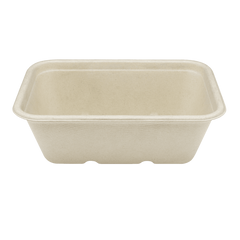 Wholesale 24oz Natural Bagasse Take Out Container, Rectangular - 500 ct