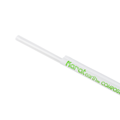 Wholesale 8.75" Eco-Friendly Giant PLA Straws (7mm) Paper Wrapped - Clear - 2,500 ct