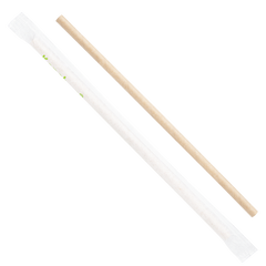 Wholesale 7.75" Eco-Friendly Paper Jumbo Straw, Paper Wrapped - Kraft 2,000 ct