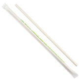 Wholesale 9" Jumbo Eco-Friendly Paper Straw Wrapped - White -1,200 ct