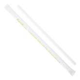 Wholesale 9" Eco-Friendly Giant Paper Straw (7mm) Wrapped - White - 1200 ct