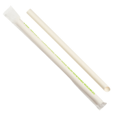 Wholesale 9" Colossal Paper Straw Wrapped Diagonal Cut White - 1,600 ct