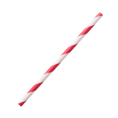 Wholesale Eco-Friendly Stir Unwrapped Paper Straw 5.25" Red Spiral