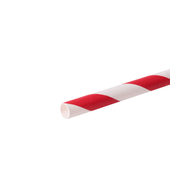 Wholesale Eco-Friendly Stir Unwrapped Paper Straw 5.25" Red Spiral