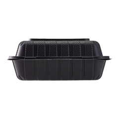 Wholesale 8" x 8" Mineral Filled PP Hinged Container 1 compartment Black - 200ct