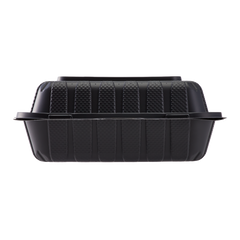 Wholesale 8" x 8" Mineral Filled PP Hinged Container 3 compartment Black - 200 ct