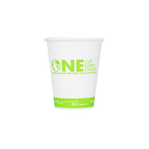 Wholesale 8oz Eco-Friendly Paper Hot Cups - One Cup, One Earth (80mm) - 1,000 ct