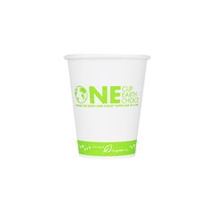 Wholesale 8oz Eco-Friendly Paper Hot Cups - One Cup, One Earth (80mm) - 1,000 ct