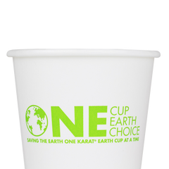 Wholesale 8oz Eco-Friendly Paper Hot Cups - One Cup, One Earth (80mm) - 1,000 ct