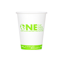Wholesale 12oz Eco-Friendly Paper Hot Cups - One Cup, One Earth (90mm) - 1,000 ct