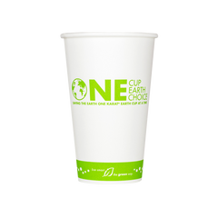Wholesale 16oz Eco-Friendly Paper Hot Cups - One Cup, One Earth (90mm) - 1,000 ct