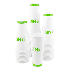 Wholesale 24oz Eco-Friendly Paper Hot Cups - One Cup, One Earth 90mm - 500 ct