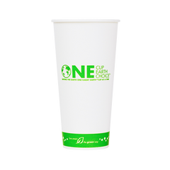 Wholesale 22oz Eco-Friendly Paper Cold Cups - One Cup, One Earth - 90mm - 1,000 ct