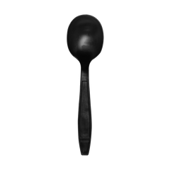 Wholesale Heavy Weight Bio-Based Soup Spoons Black - 1000 ct