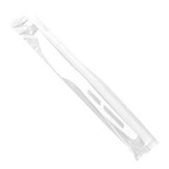 Wholesale WRAPPED CPLA Compostable Knife, Heavy Weight White - 750 ct