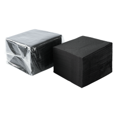 Wholesale 9.5"x9.5" Black Beverage Napkins - 4,000 ct