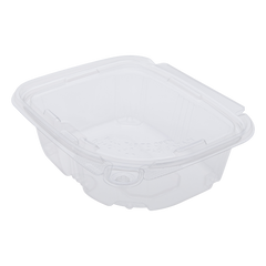 Wholesale 12oz PET Plastic Tamper Resistant Hinged Deli Container with Lid - 200 ct