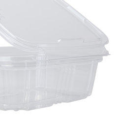 Wholesale 12oz PET Plastic Tamper Resistant Hinged Deli Container with Lid - 200 ct
