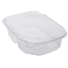 Wholesale 24oz PET Plastic Tamper Resistant Hinged Deli Container with Lid - 200 ct