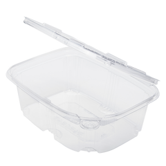 Wholesale 32oz PET Plastic Tamper Resistant Hinged Deli Container with Lid - 200ct