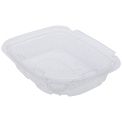 Wholesale 8oz PET Plastic Tamper Resistant Hinged Deli Container with Lid - 200 ct