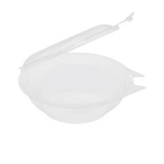 Wholesale 16oz PET Plastic Tamper Resistant Hinged Salad Bowl with Dome Lid - 240 sets
