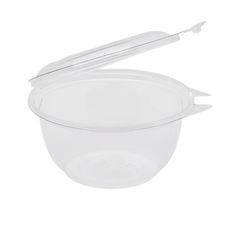 Wholesale 32oz PET Plastic Tamper Resistant Hinged Salad Bowl with Dome Lid - 240 sets