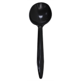 Wholesale PP Plastic Medium Weight Soup Spoons Bulk Box Black - 1,000 ct