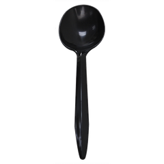 Wholesale PP Plastic Medium Weight Soup Spoons Bulk Box Black - 1,000 ct