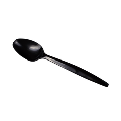 Wholesale PP Plastic Medium Heavy Weight Tea Spoons Bulk Box Black - 1,000 ct