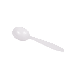 Wholesale PS Plastic Extra Heavy Weight Soup Spoons White - 1,000 ct