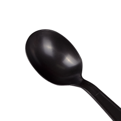 Wholesale PP Plastic Extra Heavy Weight Soup Spoons Black - 1,000 ct