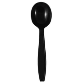 Wholesale PP Plastic Extra Heavy Weight Soup Spoons Black - 1,000 ct