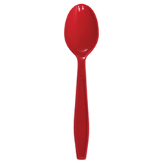 Wholesale Plastic Extra Heavy Weight Tea Spoons - Red - 1,000 ct