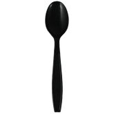 Wholesale PP Plastic Extra Heavy Weight Tea Spoons Black - 1,000 ct