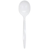 Wholesale PS Plastic Medium Weight Soup Spoons Bulk Box White - 1,000 ct