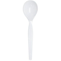 Wholesale PS Plastic Medium-Heavy Weight Soup Spoons Bulk Box White - 1,000 ct