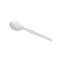 Wholesale PS Plastic Medium-Heavy Weight Soup Spoons Bulk Box White - 1,000 ct