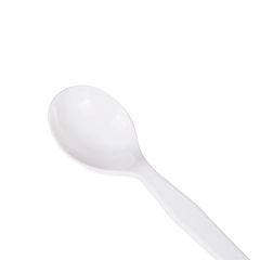 Wholesale PS Plastic Medium-Heavy Weight Soup Spoons Bulk Box White - 1,000 ct