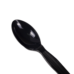 Wholesale Plastic Medium-Heavy Weight Tea Spoons Bulk Box - Black - 1,000 ct