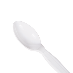 Wholesale PS Plastic Medium-Heavy Weight Tea Spoons Bulk Box White - 1,000 ct