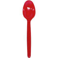 Wholesale Plastic Heavy Weight Tea Spoons - Red - 1,000 ct
