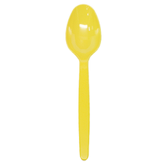 Wholesale Plastic Heavy Weight Tea Spoons - Yellow - 1,000 ct